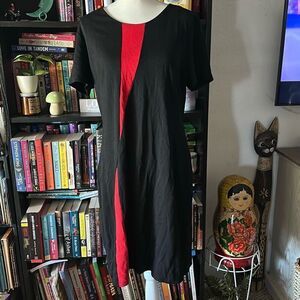 Woosea Size 2XL black and red Sheath dress